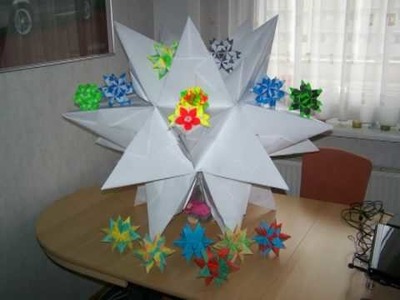 Bascetta Stern - Origami - Weihnachtsstern - Video - inkl. Anleitung - 3D - 80cm hoch