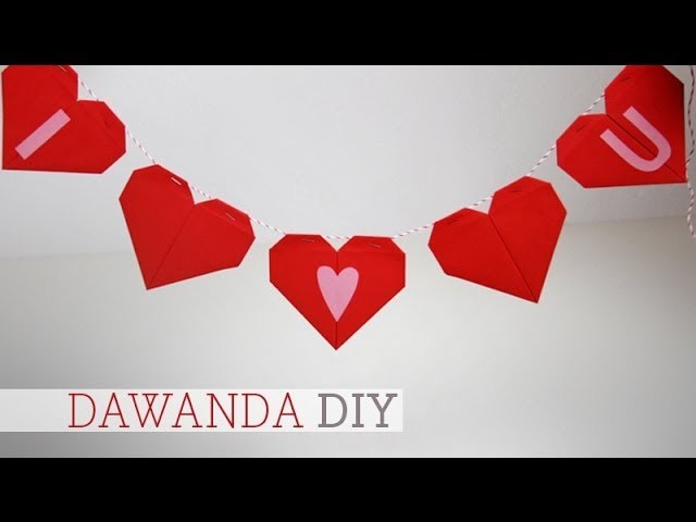 DaWanda DIY: Wimpelkette mit Origamiherzen