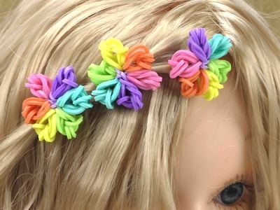 Hairloom Regenbogen Blumen Tutorial - Wie mache ich Rainbow Loom Blumen fürs Haar?