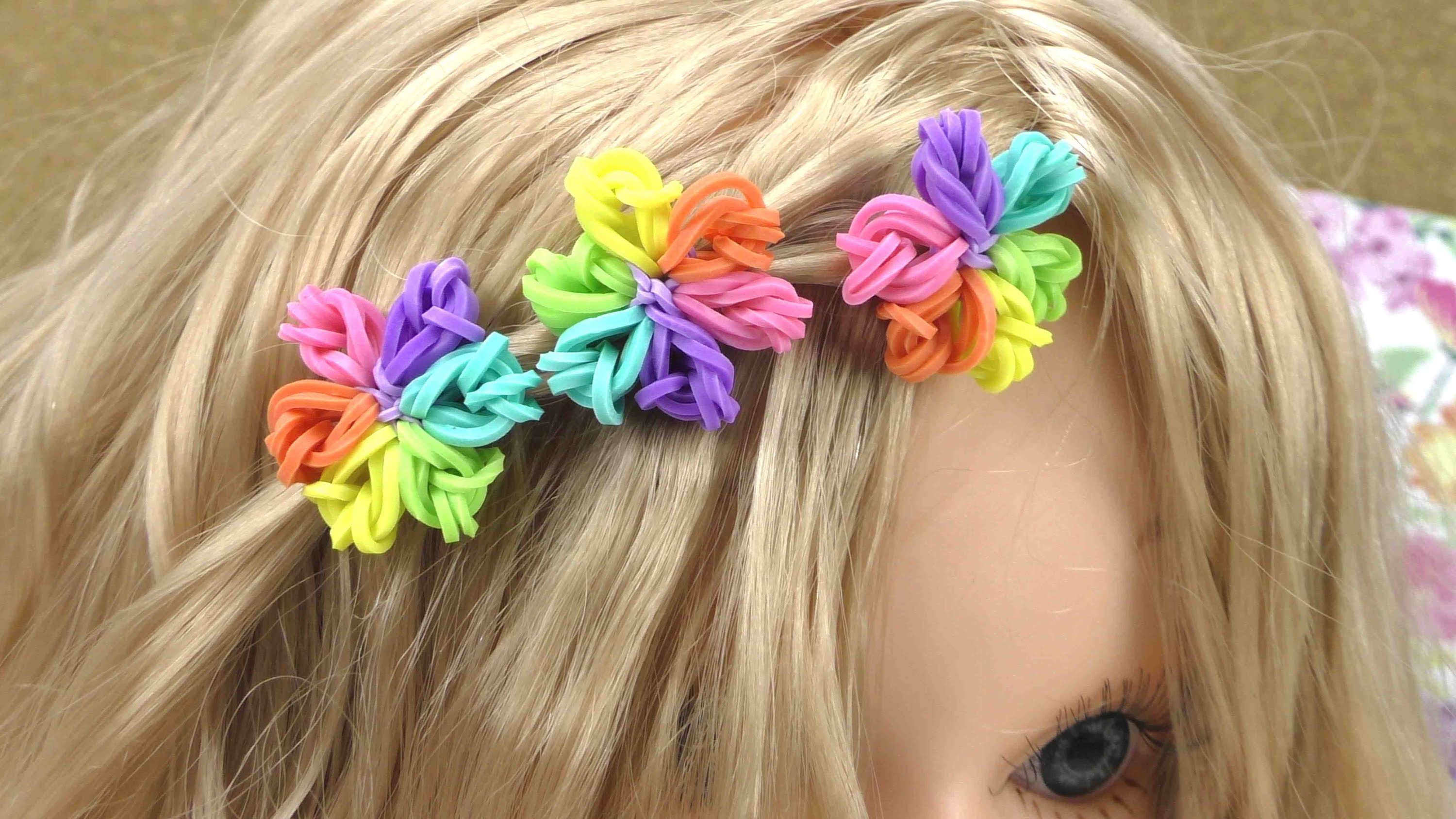 Hairloom Regenbogen Blumen Tutorial - Wie mache ich Rainbow Loom Blumen fürs Haar?