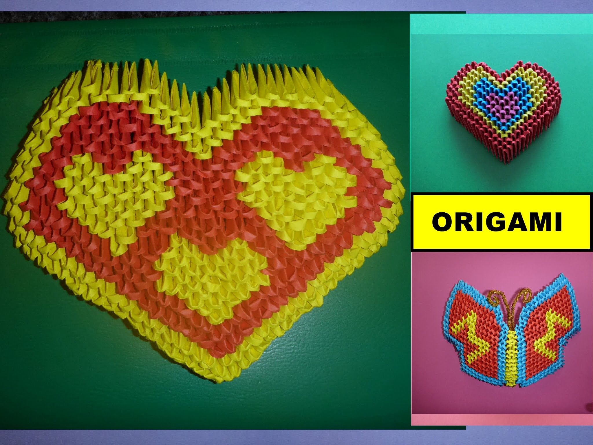 DIY Origami 3D Herz, Basteln mit Papier,  Mother´s day Gift Ideas Heart Tutorial Anleitung