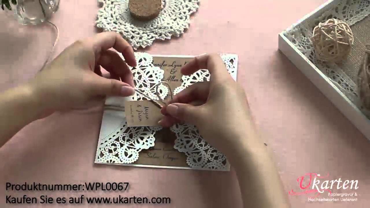 DIY Lasercut Hochzeitskarten WPL0067 von Ukarten