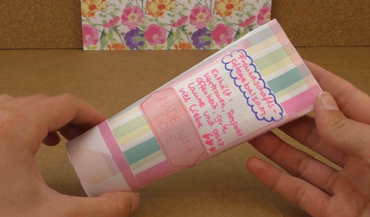 DIY Geschenk für die beste Freundin - Tube aus Pappe zum befüllen - vielseitig verwendbar!