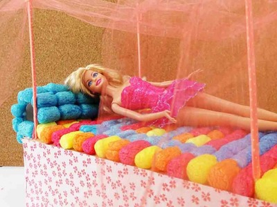 Barbie Bett Basteln - DIY Himmelbett selber machen