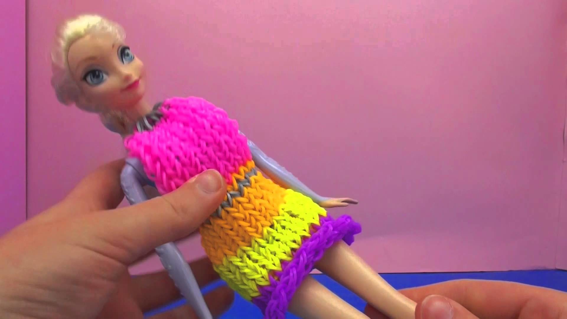 Prinzessin Elsa bekommt ein Loom Band Kleid von Eva! Rainbow Loom Dress Loom bandz kleid