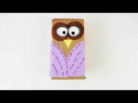 DIY Eule als Geschenk zum Geburstag | Originell verpackte Überraschung mit einer Eule | DIY Owl