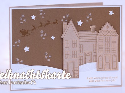 Stampin’ Up! - How I make a christmas card - Weihnachtskarte - Winterlandschaft