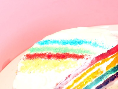 Regenbogenkuchen Rainbow Cake Rezept mit einfachKochen