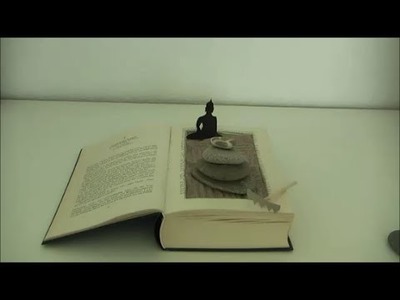 DIY: Zengarten Miniatur aus altem Buch basteln - Upcycling alte Bücher