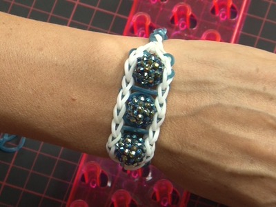 Ideen mit Herz - Loom Bänder - Armband Idee Nr. 3 (mit Webrahmen & Kristall-Perlen)