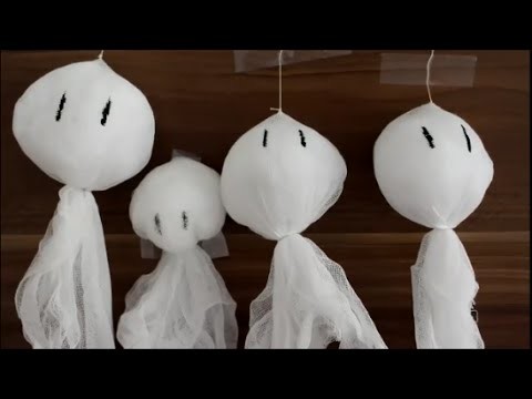 DIY: Halloween Special: Geister mit Ketten basteln ☺ Gespenster mit Eisenkugel zum Aufhängen