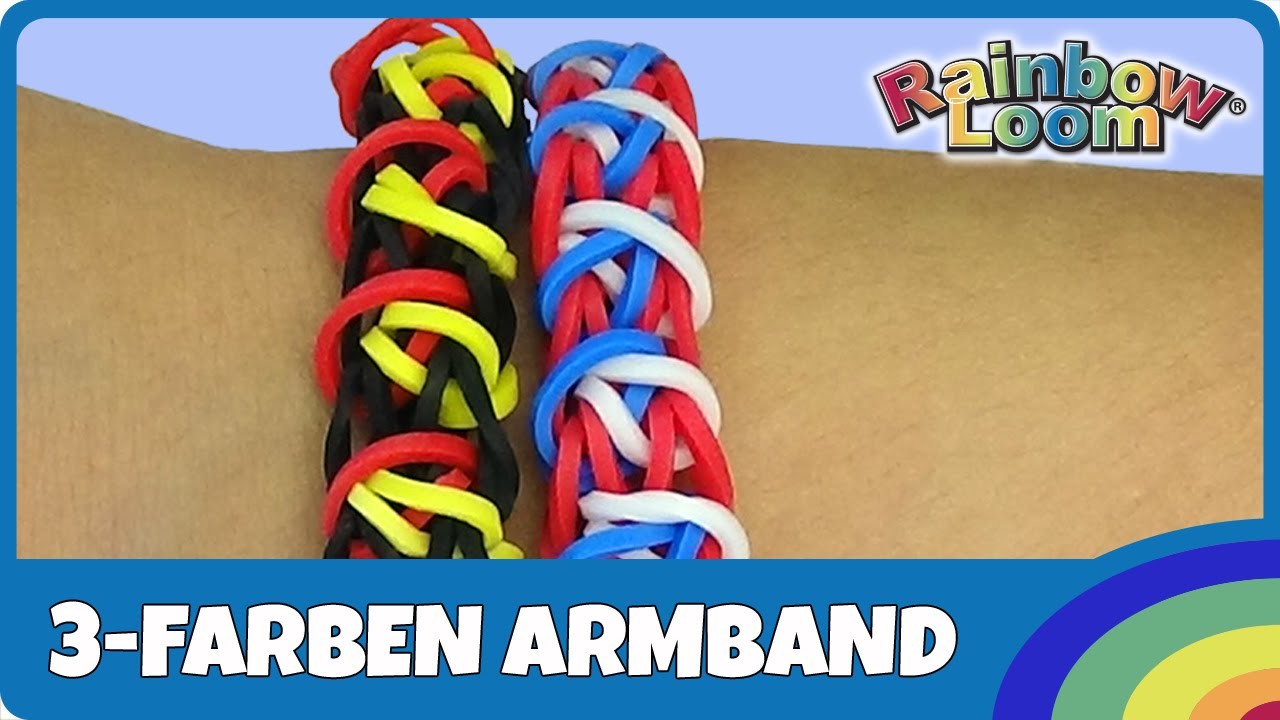 Rainbow Loom 3-Farben Fan-Armband - deutsche Anleitung