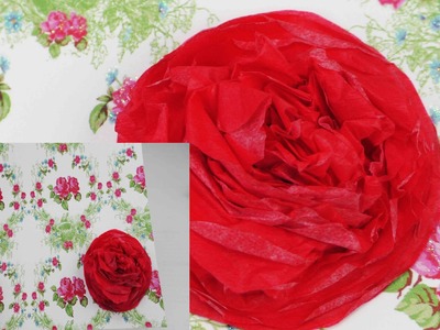 DIY Rose aus Seidenpapier selber machen | Als Geschenk oder Deko | Geburtstags Karte