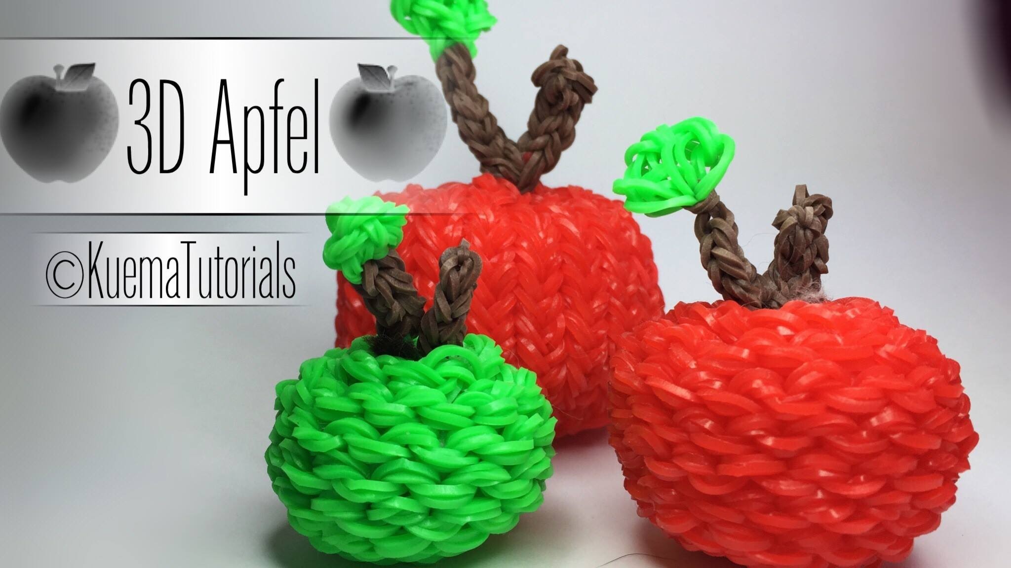 Rainbow Loom - 3D Apfel  ( 3 Größen )