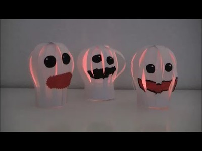 DIY: Halloween Special Deko Geister. Gespenster aus Papierstreifen