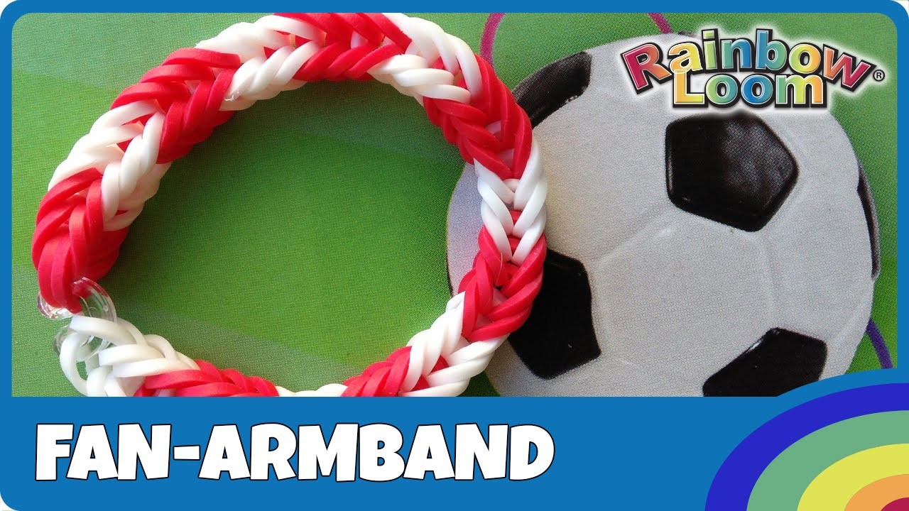 Rainbow Loom Fussball Fan-Armband - deutsche Anleitung