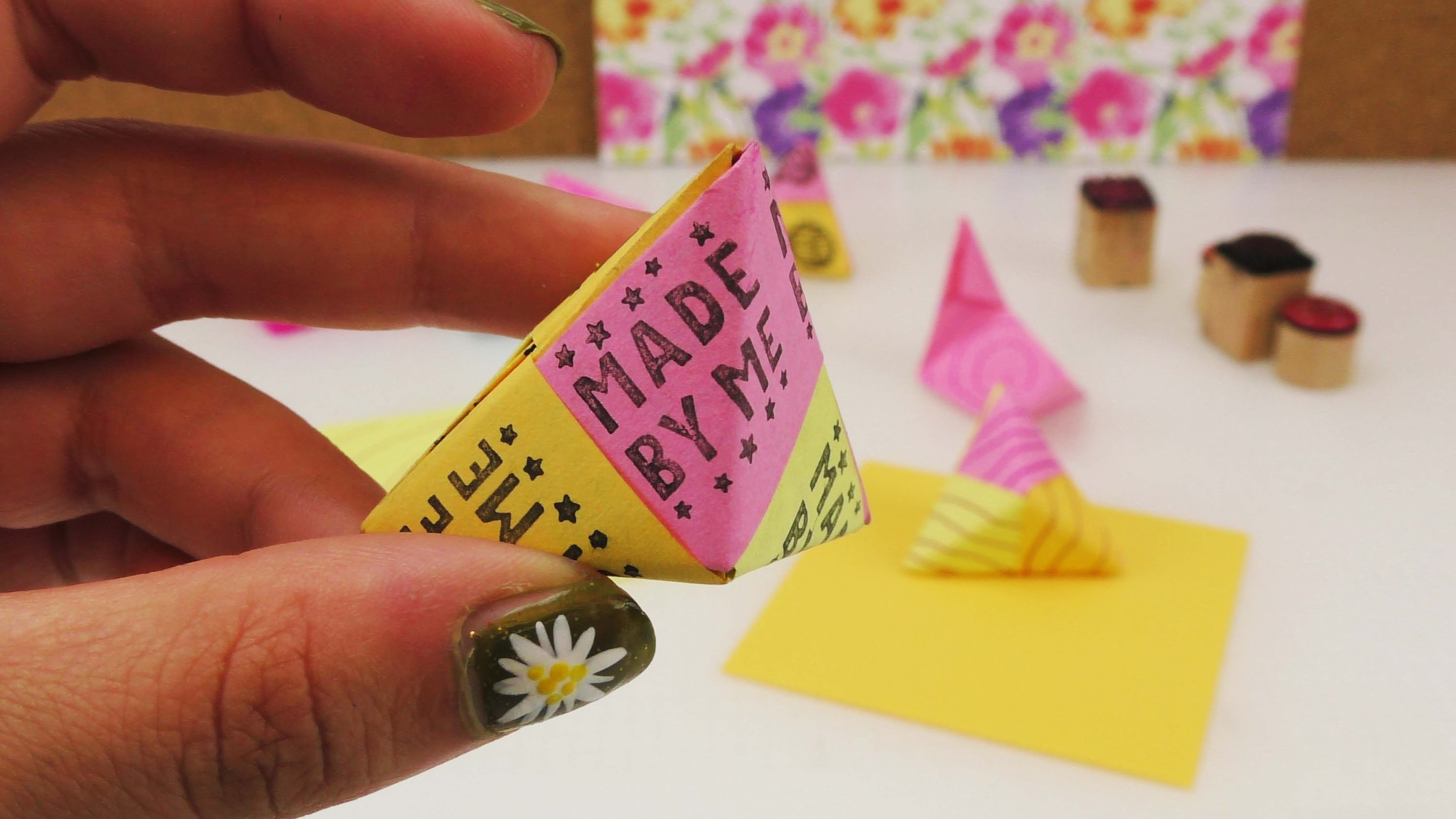 Origami 3D Dreiecke | modulares Origami mit drei Teilen | PLUS: Musterpapier selber machen