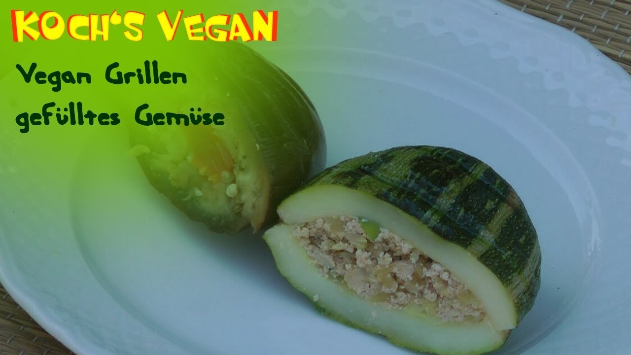 Vegan grillen - gefülltes Gemüse - Grillen im Garten - vegane Rezepte von Koch's vegan