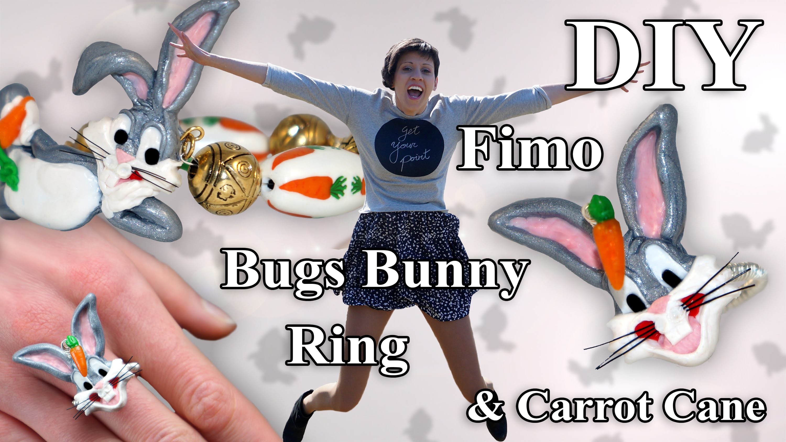 FIMO Karotten Cane: Polymer Bugs Bunny Ring - Tutorial [HD.DE] (EN-Sub)