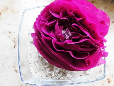 DIY Dekoration Rose im Sand | Zimmer Deko selber machen | Blumen aus Servietten