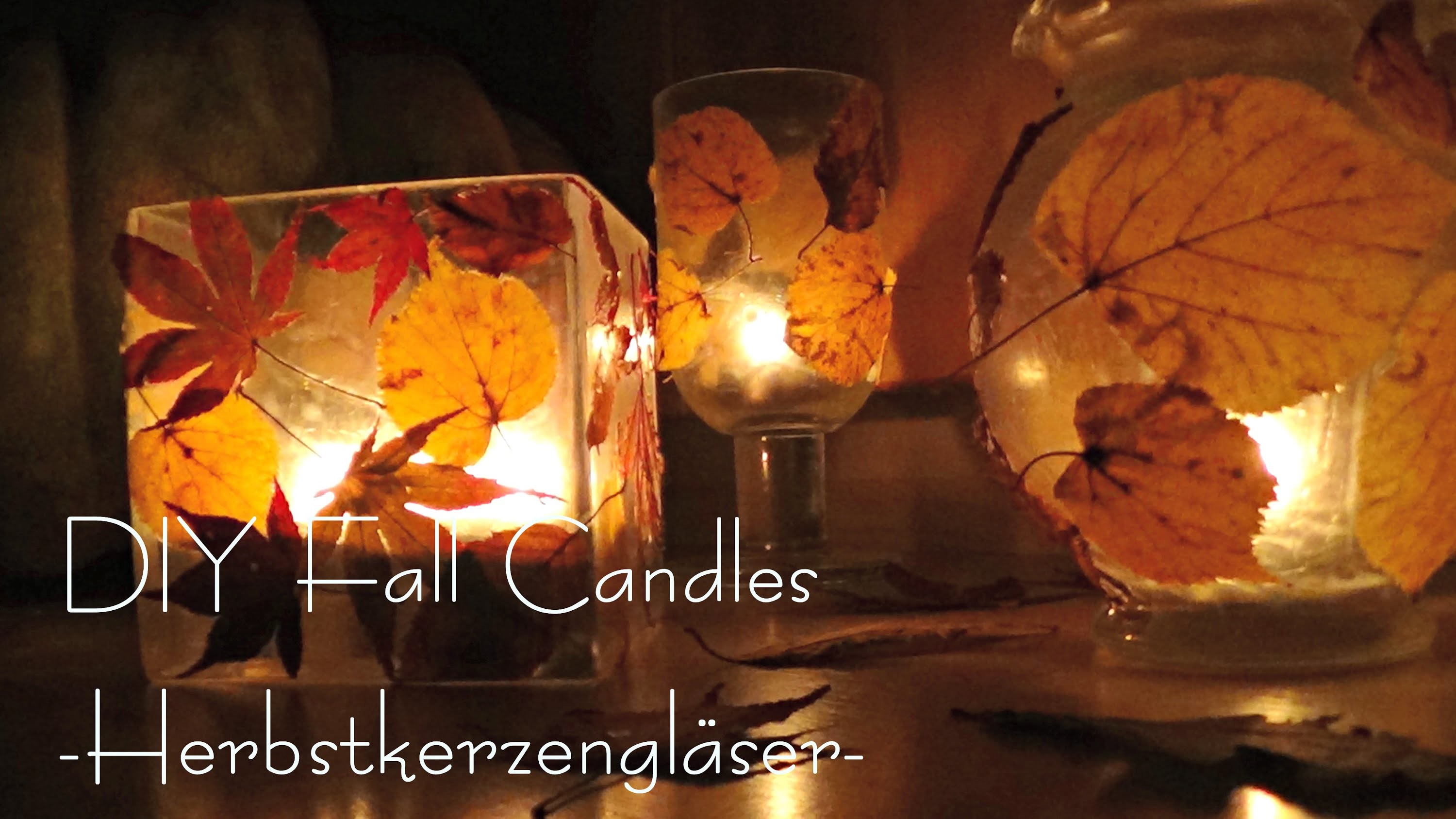 DIY Herbstkerzen | herbstliche Teelichthalter