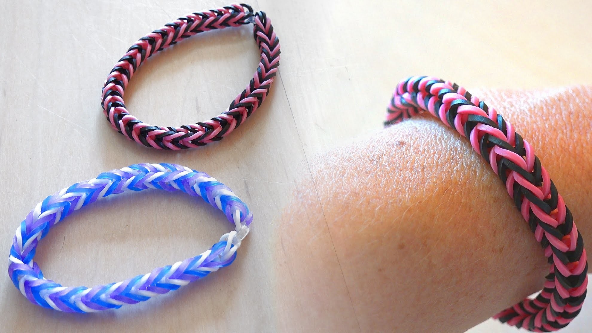 Einfaches Rainbow Loom Gummi Armband - leicht mit Kindern zu basteln
