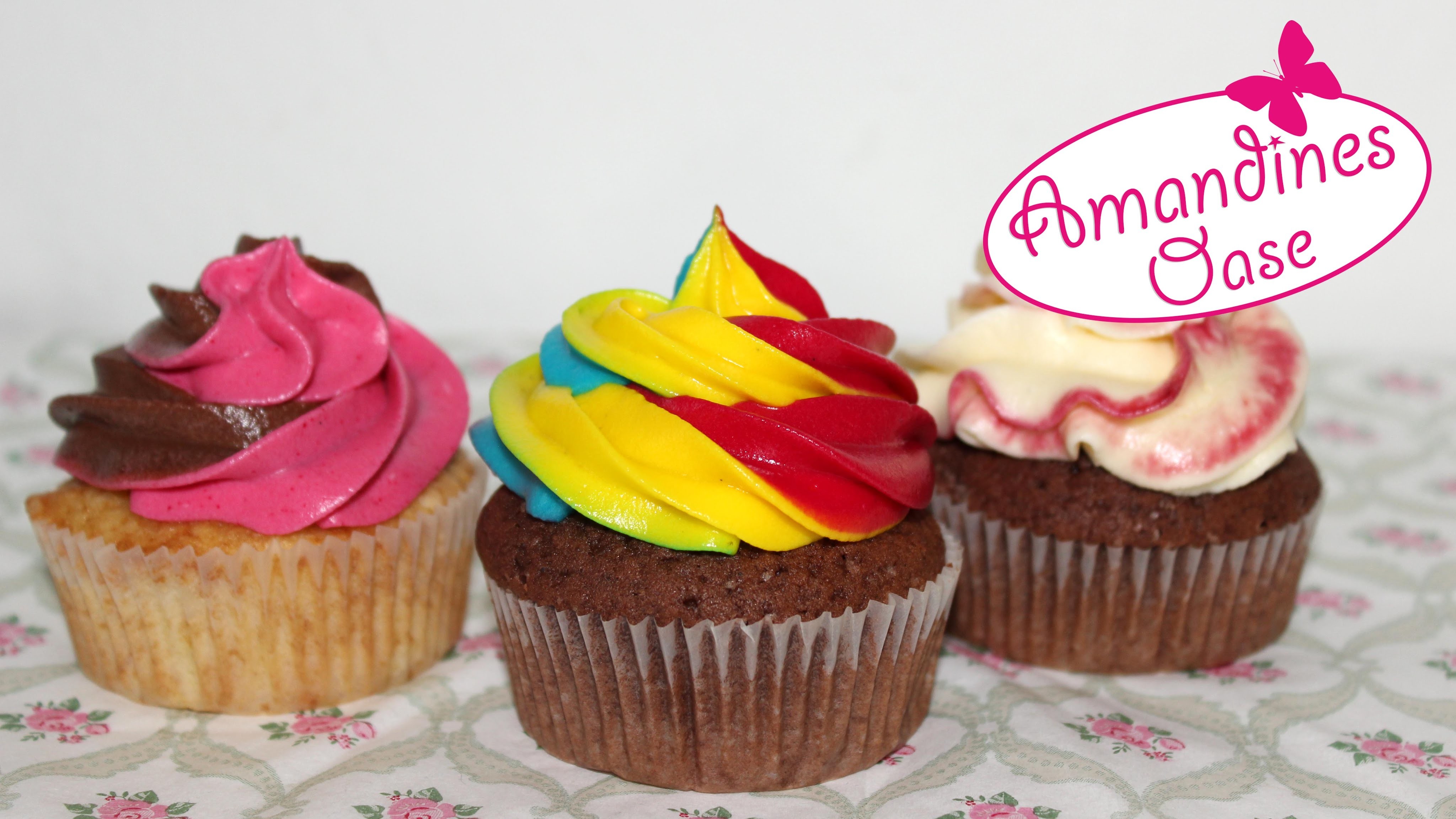 Mehrfarbiges & buntes Frosting | Rainbow Cupcakes | Color Swirl | 3 Techniken | Tutorial