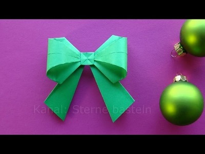 Origami Weihnachten Basteln Ideen: Schleife falten - DIY Weihnachtsdeko