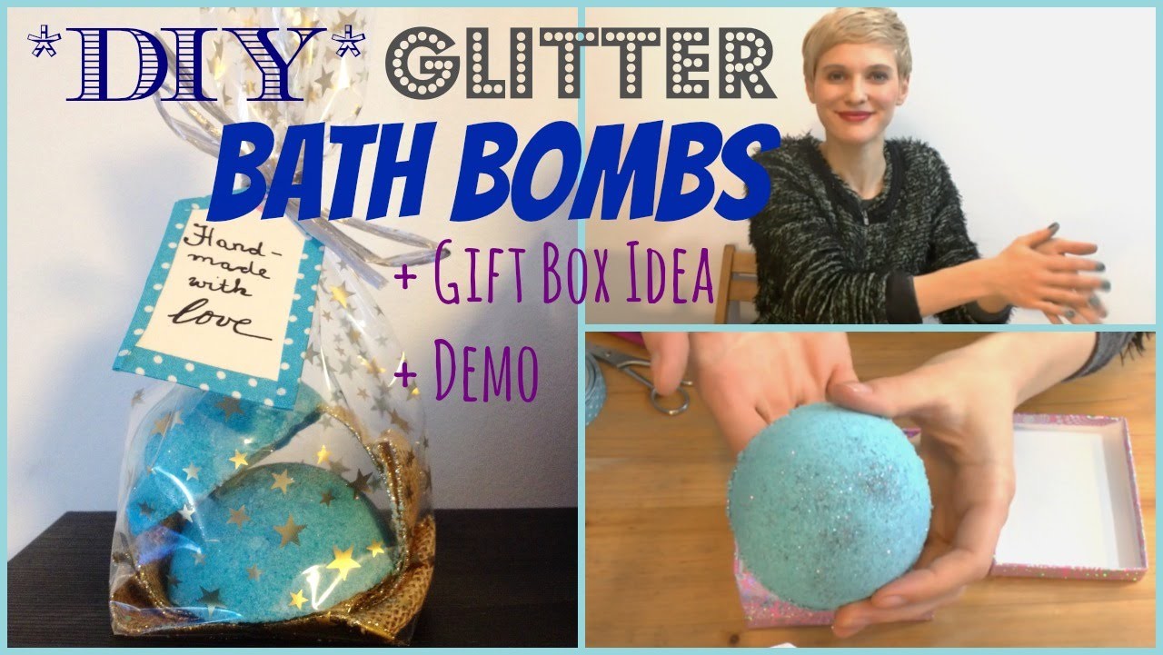 DIY -  GLITTER BATH BOMBS + GIFT BOX IDEA + DEMO