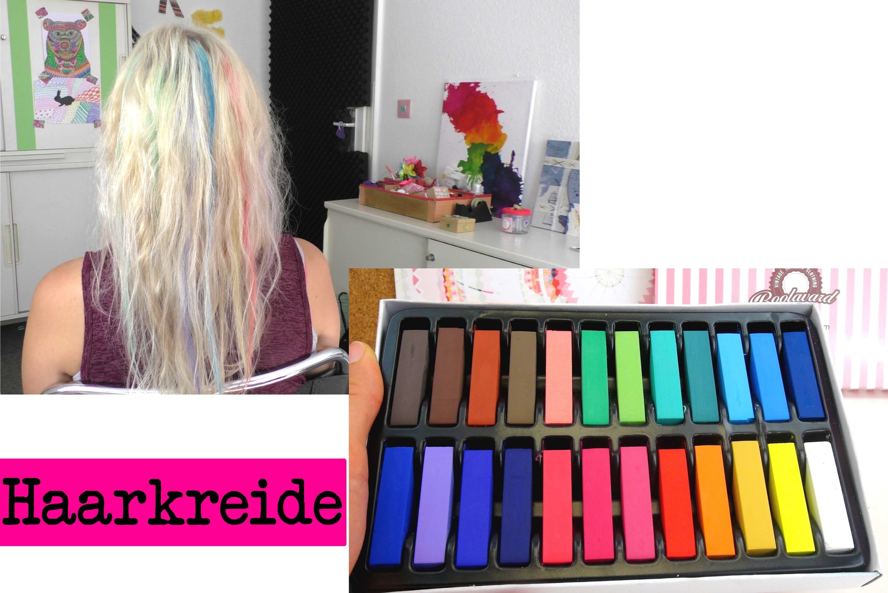 Haare färben mit Haarkreide. Kreide in verschiedene Farben im Test. DIY Inspiration