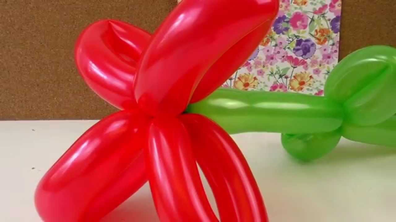 Blume aus Luftballons formen - Luftballon aufpusten und Blümchen machen - Modellierballon