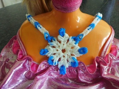 Schneeflocke Snowflake Halskette Collier Kette Geschenk zum Muttertag Loom Bands Anleitung