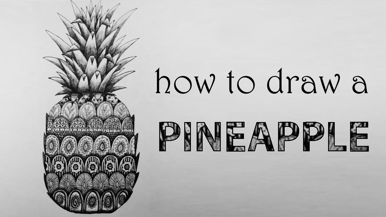 DIY Tutorial ♥ how to draw a PINEAPPLE | ANANAS ♥ Zentangle [ timelapse ]