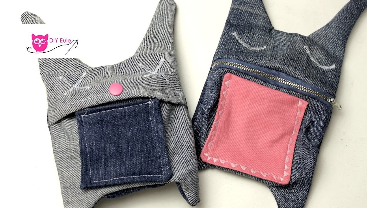 DIY Eule: Hasentäschchen aus alten Jeans nähen