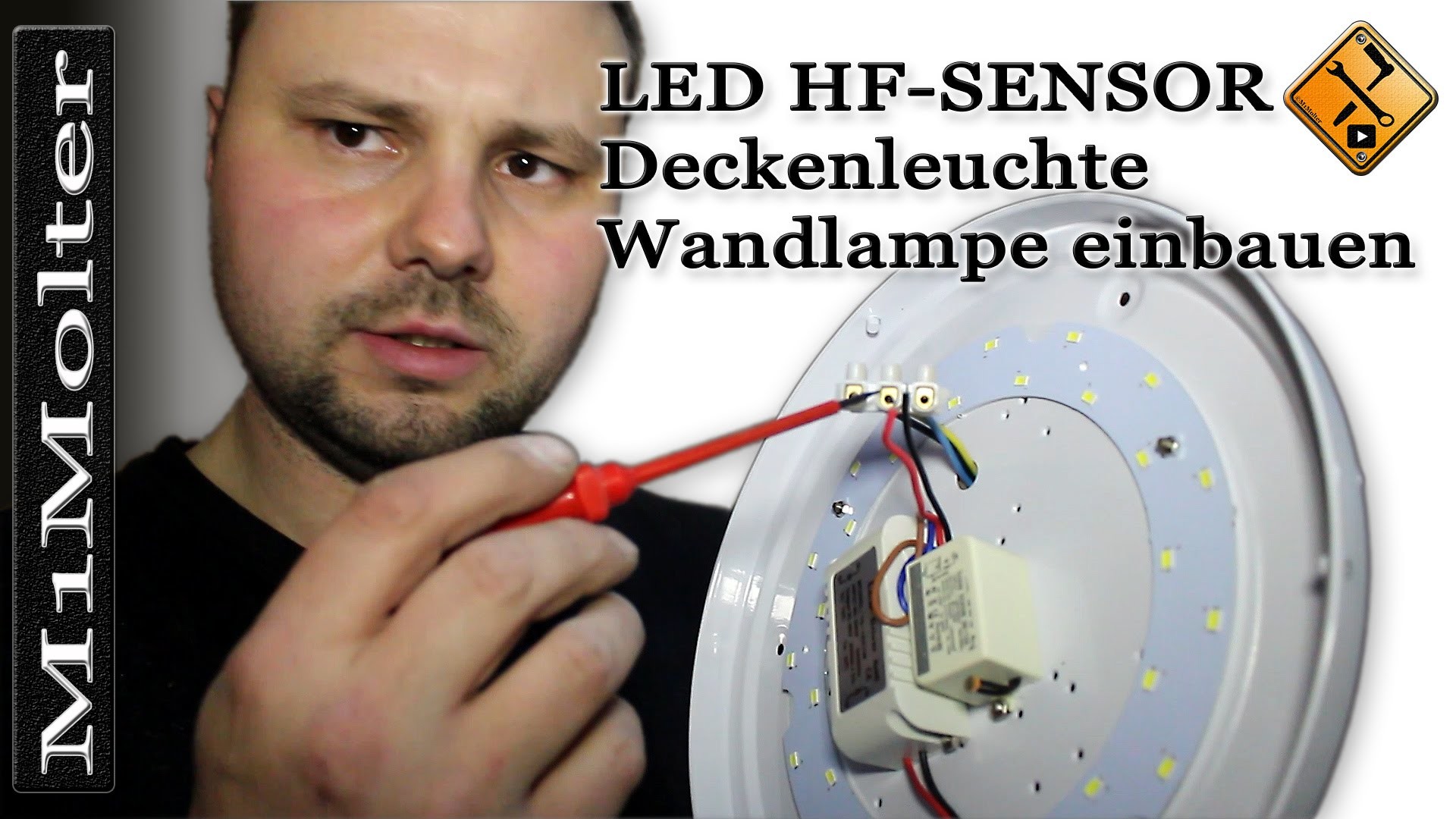 LED HF Sensor Deckenleuchte Wandlampe einbauen von M1Molter