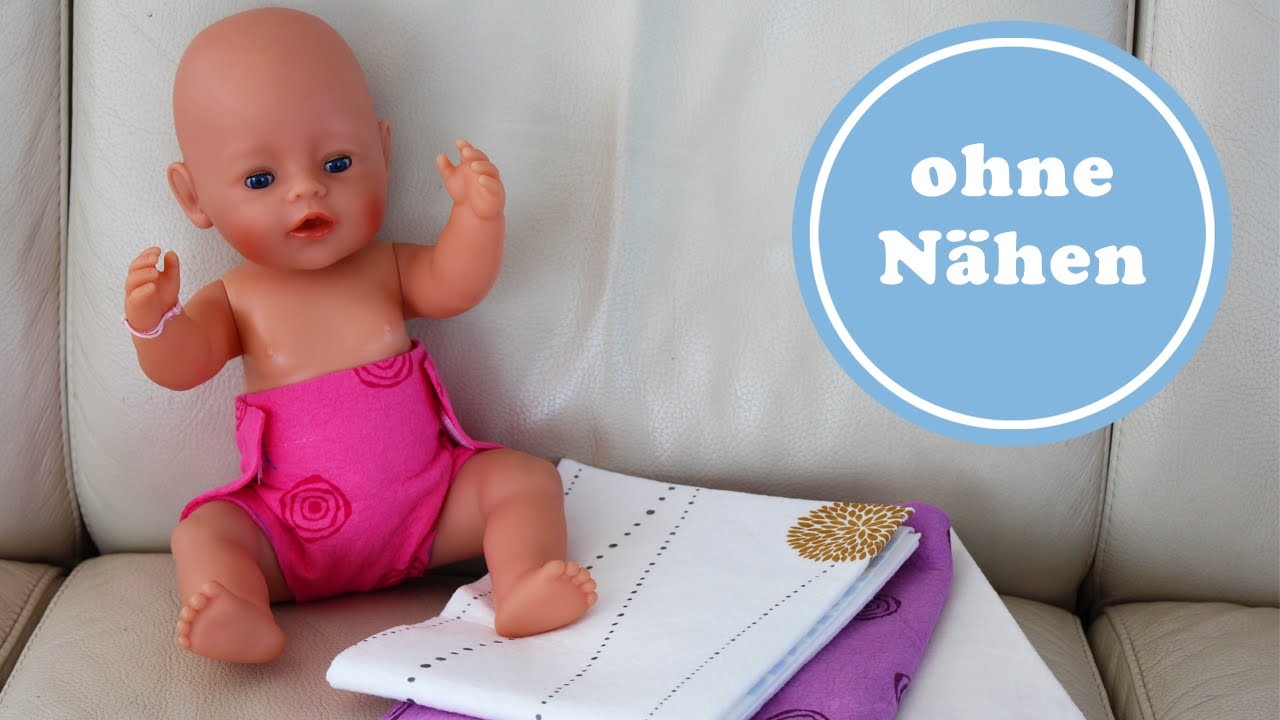 Puppenwindel ohne Nähen | DIY | No Sewing Doll Diaper