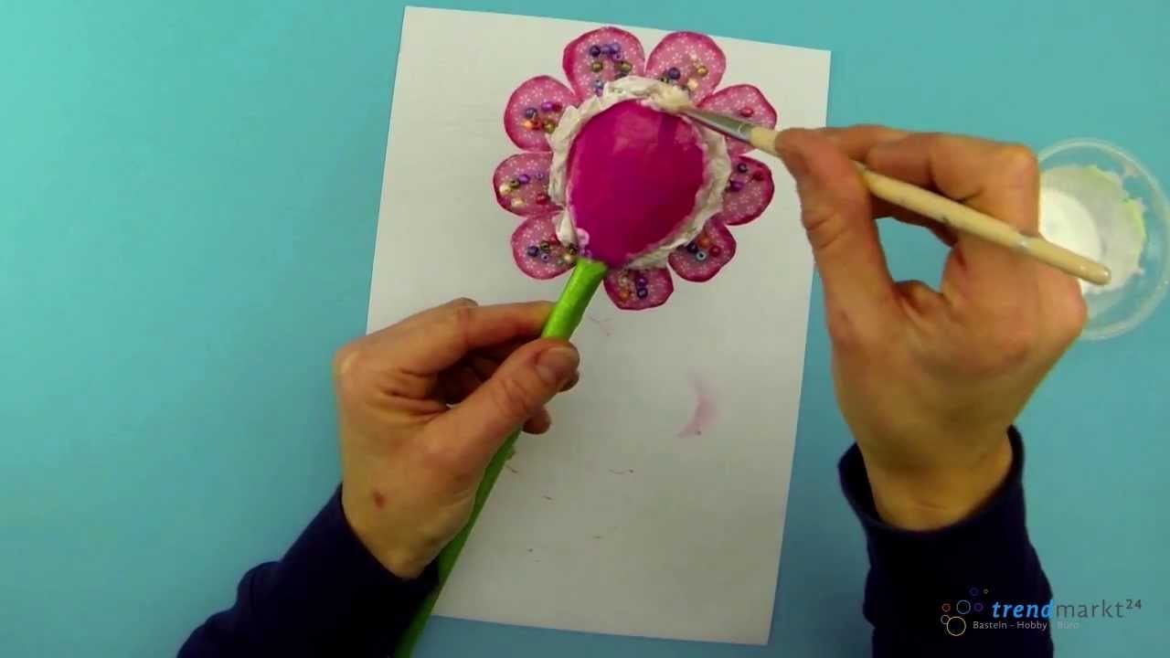 Bastelideen Frühling - Anleitung Blume basteln als Dekoblume