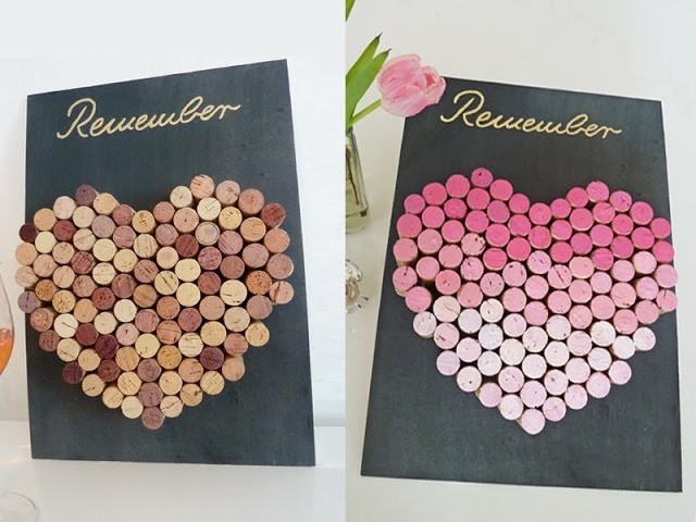DIY: coole Pinnwand aus Weinkorken einfach selbst machen - Valentinstag | Deko Kitchen