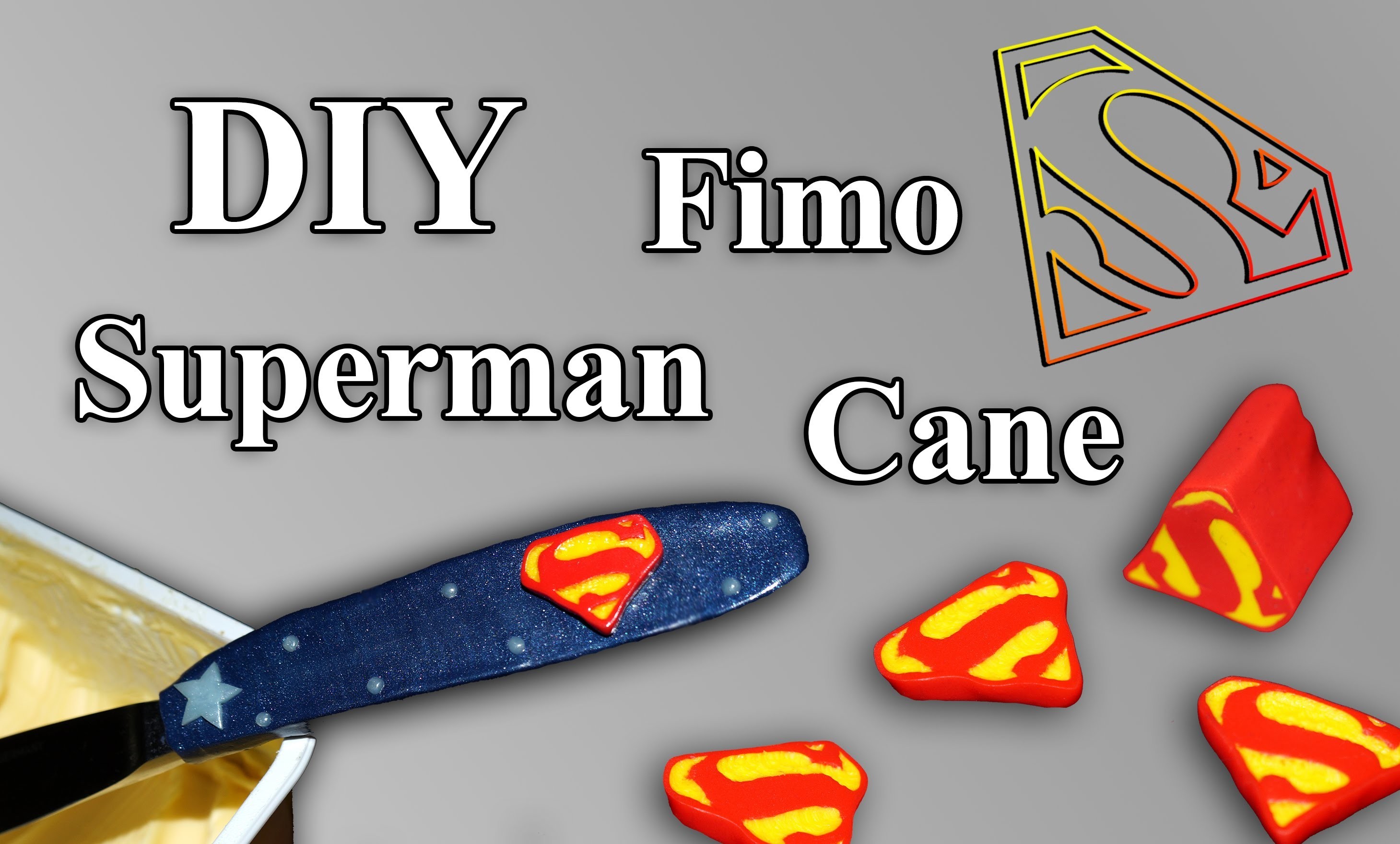 FIMO Superman Cane: Polymer Knife - Tutorial [HD.DE] (EN-Sub)