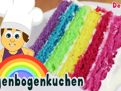 German DIY Rezepte: How To Make Rainbow Cake | Selber Machen Einfach Regenbogenkuchen