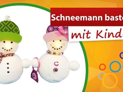 ⁂ Schneemann basteln mit Kindern ⁂ Teelicht Dekoration - trendmarkt24