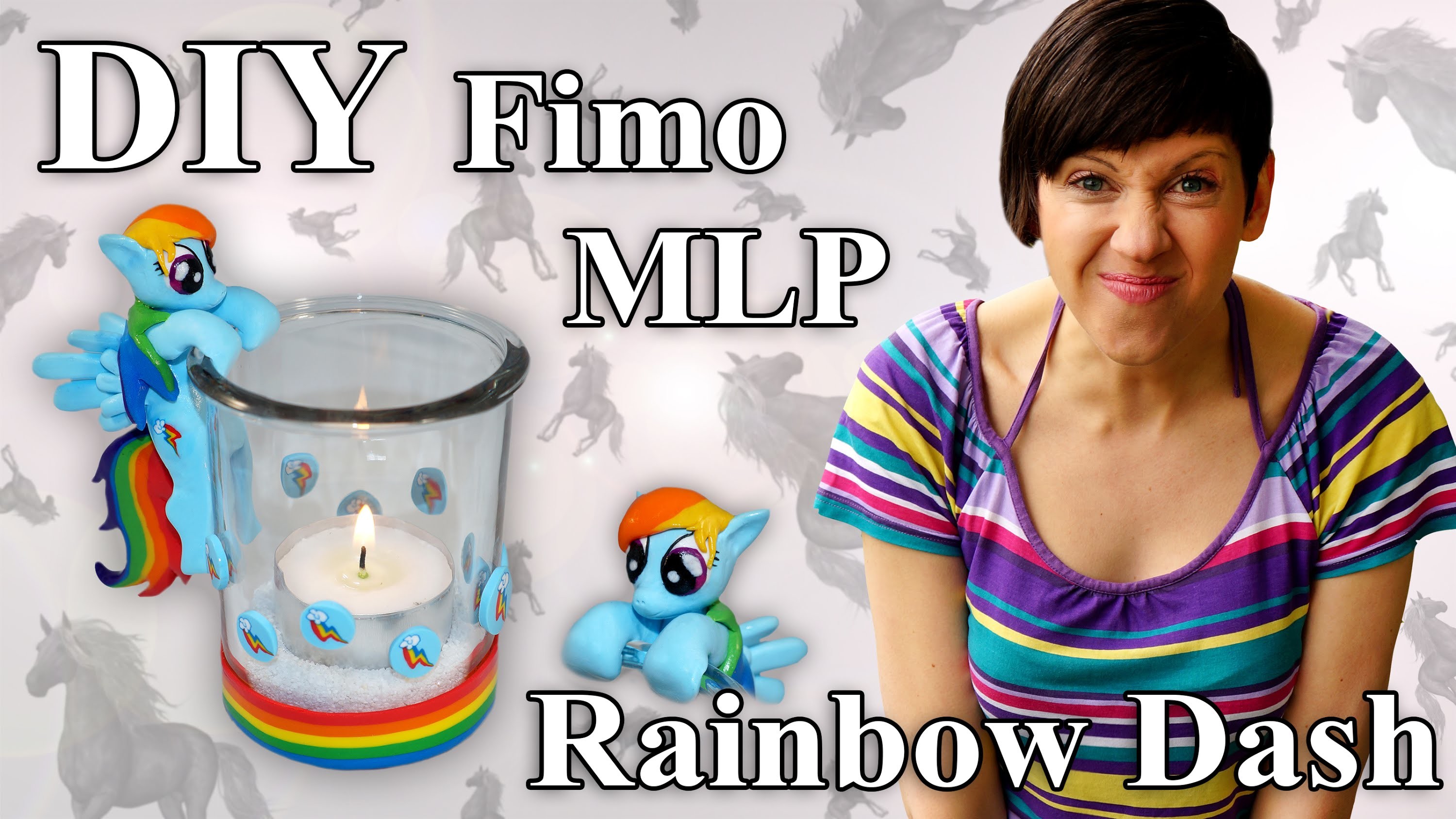 FIMO My Little Pony: Rainbow Dash Cane - Tutorial [HD.DE] (EN-Sub)