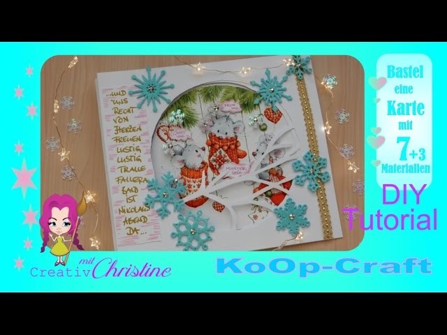 . KoOpCraft* Tutorial*DIY.  Meine tierische WeihnachtsKarte. 