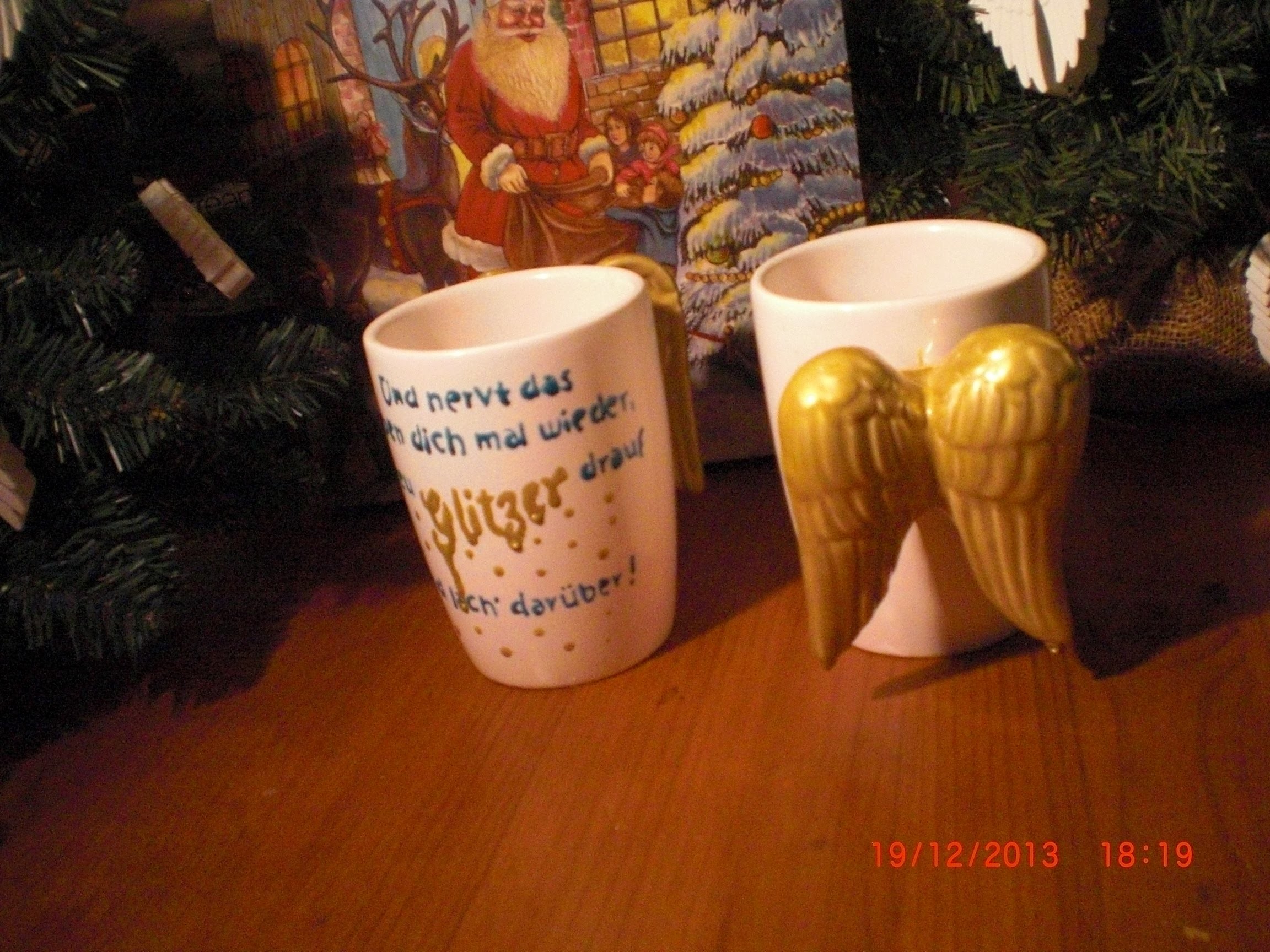 DIY - Anleitung - Weihnachtsgeschenk - Tassen bemalen - Porzellanmalerei
