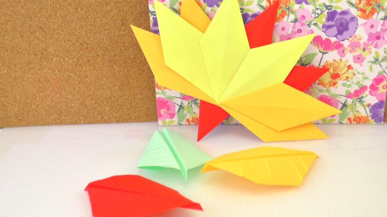 Fall Decor - Herbstdekoration - Blätter falten aus Papier - Zwei Methoden - Origami und Basteln
