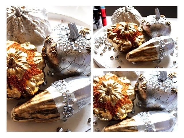 DIY Glamour Jeweled Pumpkins