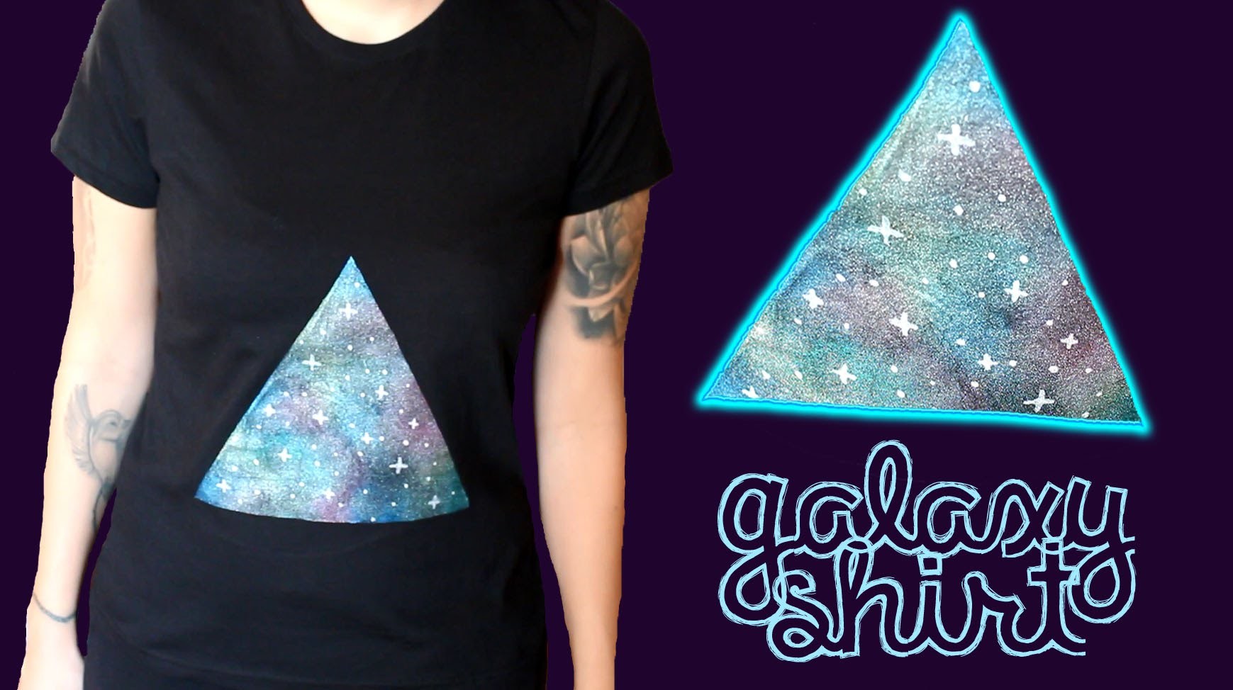 Galaxy Shirt - DIY Upcycling. Refashioning. Textildesign - T-Shirt im Galaxie Design