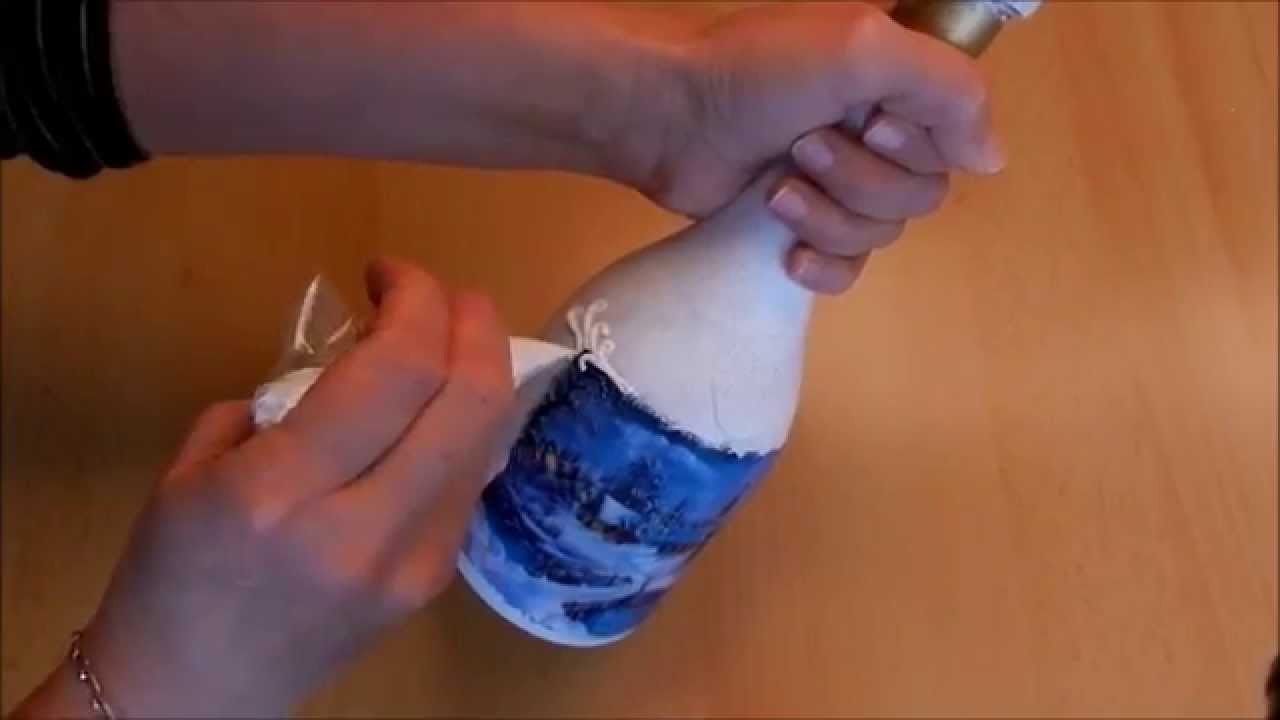 DIY: Flasche als Geschenk für Weihnachten. how to decorate a bottle as a Christmas present