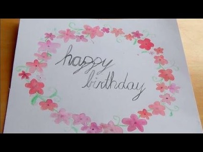 DIY Geburtstagskarte:  Wasserfarbe und Kalligrafie