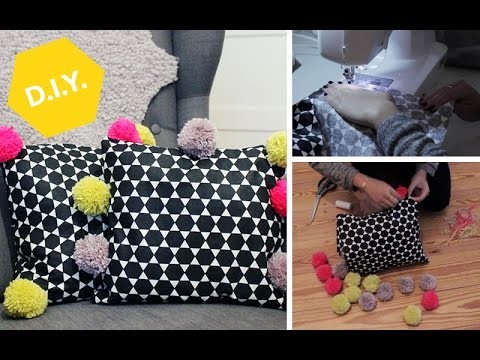 DIY: So bastelt Ihr ein Pompon-Kissen
